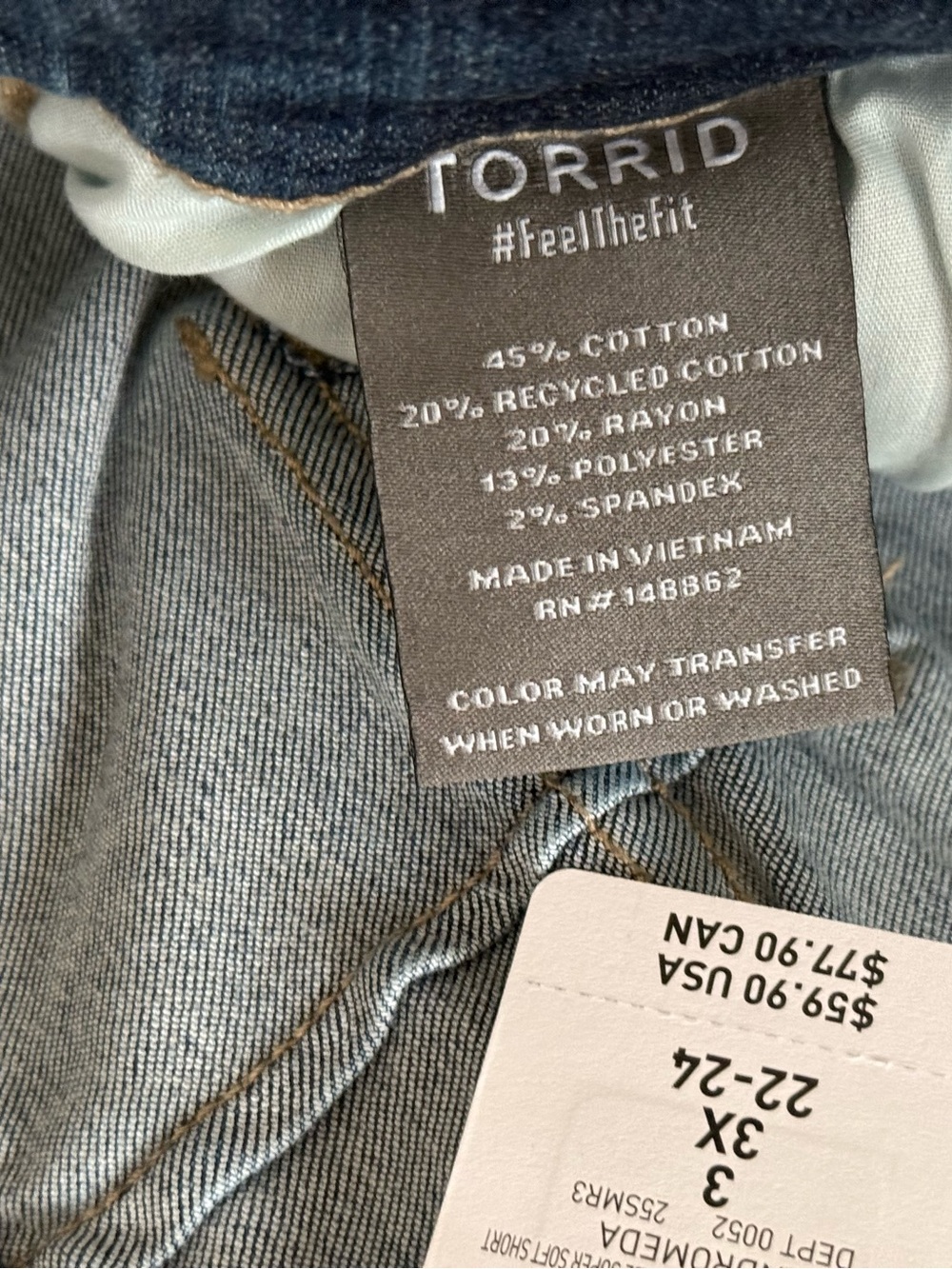 Torrid - 8'' Weekend Bermuda Blue Pull On Mid-Rise Drawstring Cargo Short - 3X - Picture 9 of 9